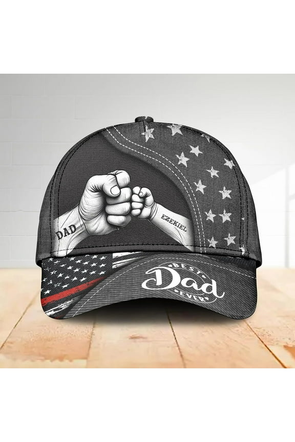 Personalized Kids' Names Dad Father's Day Gift Classic Baseball Cap One Size Multicolor, father's day gift hat, custom dad hat