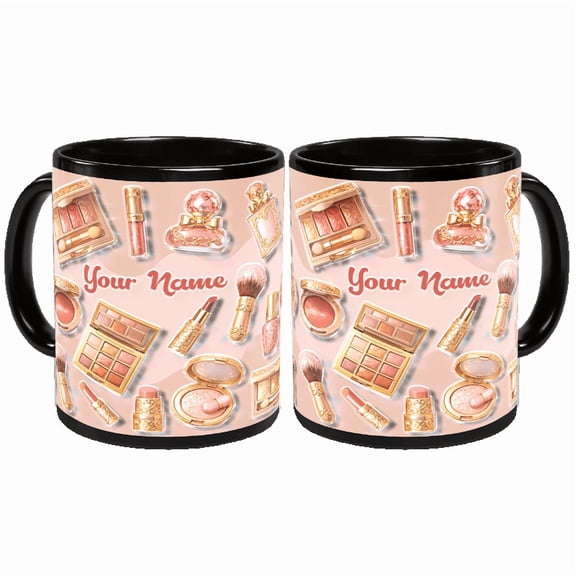 Lotusprinthandmade Personalized Makeup Artist Ceramic Mug 15oz, Black