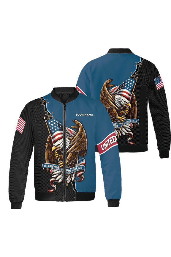 Personalized Memorial Day Veterans Eagle Military All-over Print Bomber Jacket S-5XL Multicolor (S)