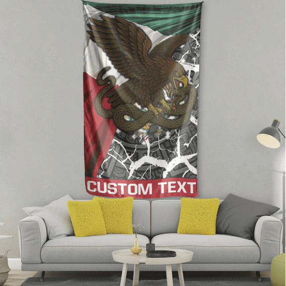 Lotusprinthandmade Personalized Mexican 100% Polyester Wall Flag One Size 36 x 60 inches, Outdoor hanging flag, Outdoor Mexico flag