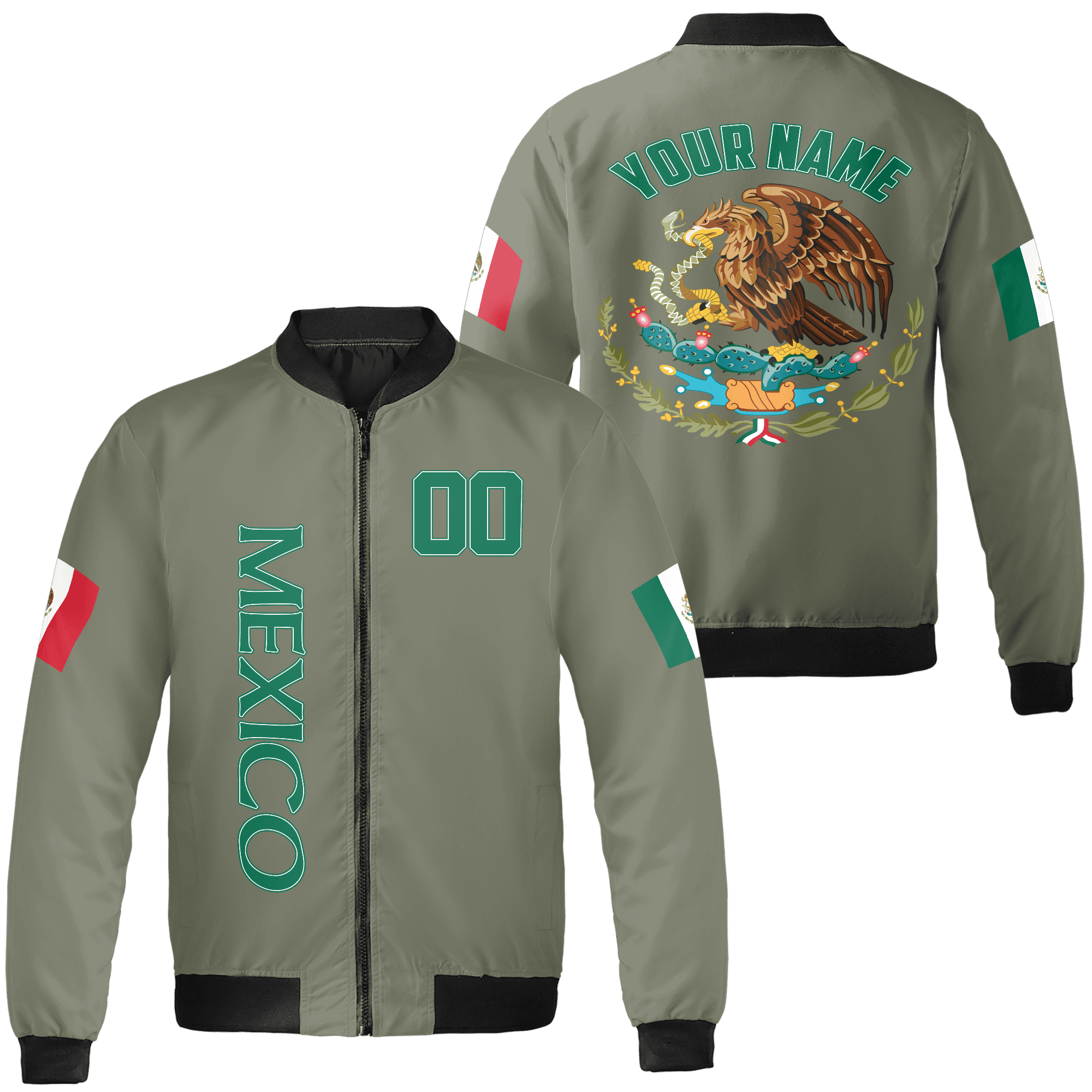Lotusprinthandmade Personalized Mexico Bomber Jacket S-5XL