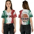 thumbnail image 1 of Lotusprinthandmade Personalized Mexico Crop Top Baseball Jersey for Women XS-XL Multicolor, 1 of 5