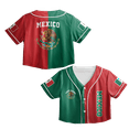 thumbnail image 1 of Lotusprinthandmade Personalized Mexico Crop Top Baseball Jersey for Women XS-XL Multicolor, 1 of 6