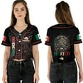 thumbnail image 1 of Lotusprinthandmade Personalized Mexico Crop Top Baseball Jersey for Women XS-XL Multicolor, 1 of 5