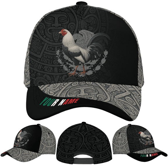 Lotusprinthandmade Personalized Mexico Mexican Eagle Classic Baseball Cap One Size Multicolor, custom mexican eagle cap, mexico eagle embroidered hat