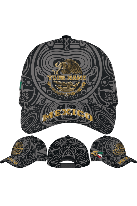 Personalized Mexico Mexican Eagle Classic Baseball Cap One Size Multicolor, custom mexican eagle cap, mexico eagle embroidered hat