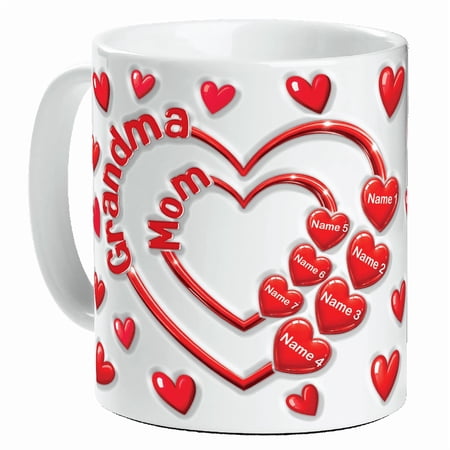 Lotusprinthandmade Personalized Mom And Grandma Sweethearts Ceramic Mug 11oz, White