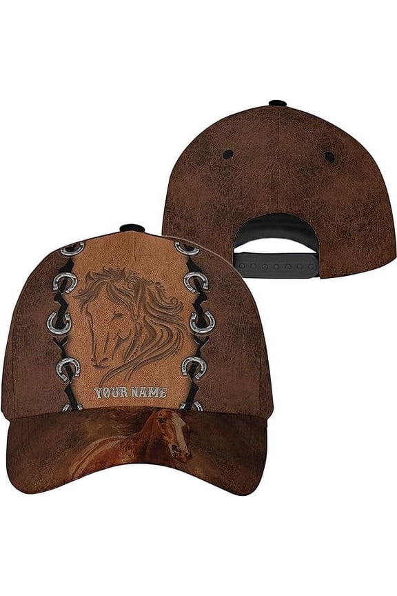Personalized Name Brown Horse Horse Lover Classic Baseball Cap One Size Multicolor