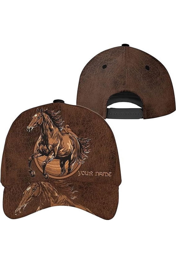 Personalized Name Brown Horse Horse Lover Classic Baseball Cap One Size Multicolor