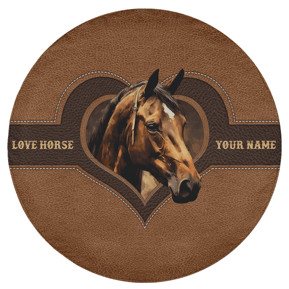 Lotusprinthandmade Personalized Name Brown Horse Horse Lover Spare Tire Cover Without Backup Camera Hole 6 Sizes