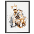 thumbnail image 1 of Lotusprinthandmade Personalized Name Bulldog Gift for Dogs and Dog Lovers Watercolor style Canvas 1.5in 36" x 24", 1 of 5