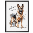 thumbnail image 1 of Lotusprinthandmade Personalized Name German Shepherd Lover Watercolor Style Canvas 12" x 8", german shepherd canvas wall art, german shepherd canvas, german shepherd wall art canvas, 1 of 5