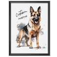 thumbnail image 1 of Lotusprinthandmade Personalized Name German Shepherd Lover Watercolor Style Canvas 36" x 24", german shepherd canvas wall art, german shepherd canvas, german shepherd wall art canvas, 1 of 5
