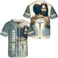thumbnail image 1 of Lotusprinthandmade Personalized Name God In His Embrace I Find Grace Jesus Baseball Jersey XS-5XL Multicolor, 1 of 5