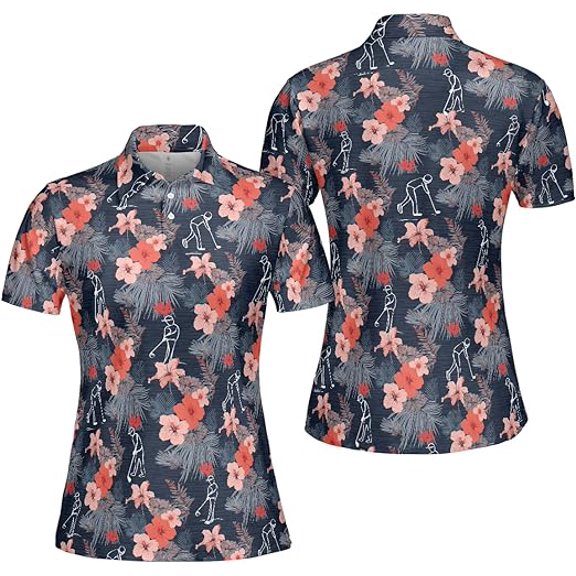 Lotusprinthandmade Personalized Name Golf Friends Women Polo (Lightweight) S-5XL Multicolor (S)