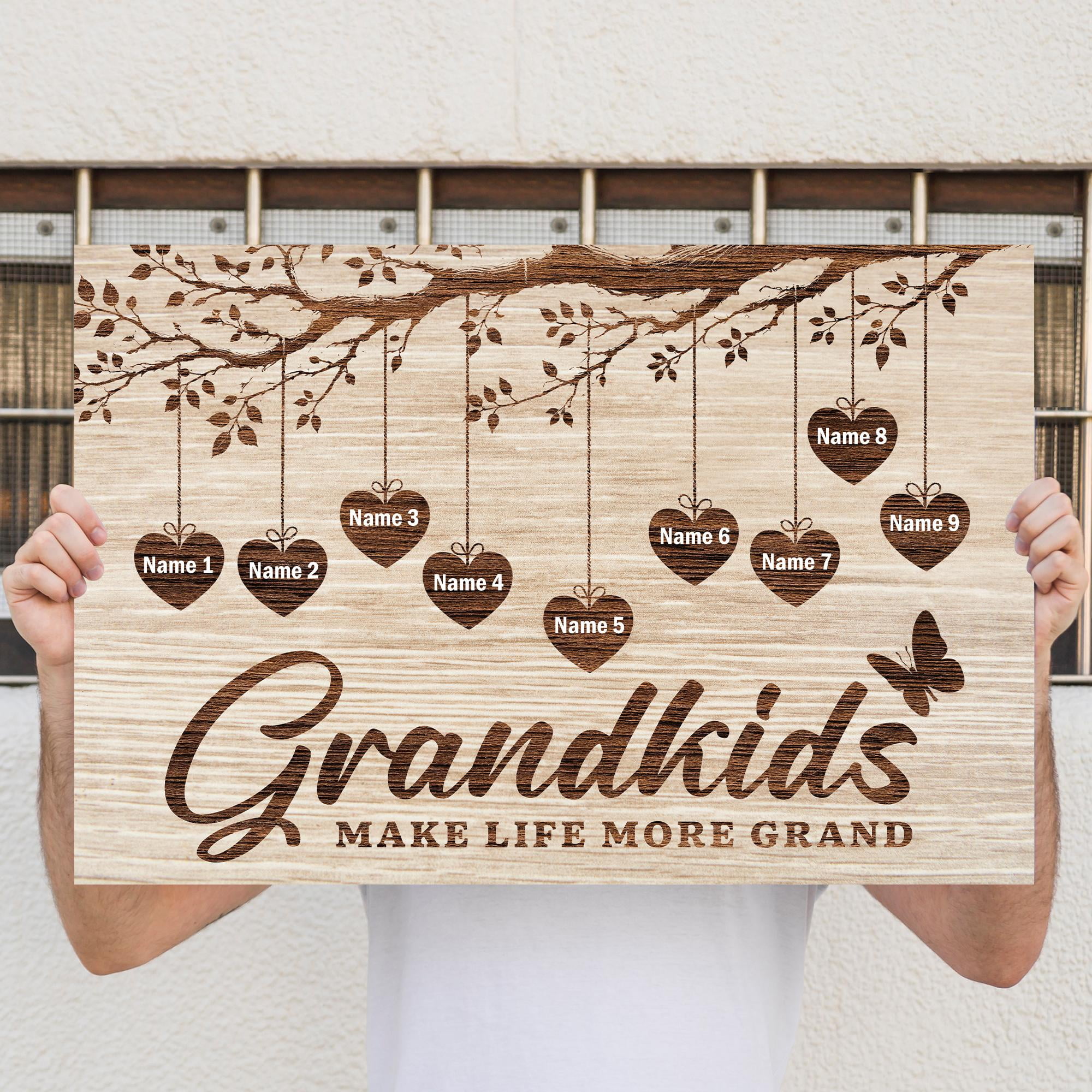 GOSSBY Personalized Grandkids Mug - Custom Names Coffee Mug, Perfect Mother's Day, Birthday & Christmas Gift For Grandma