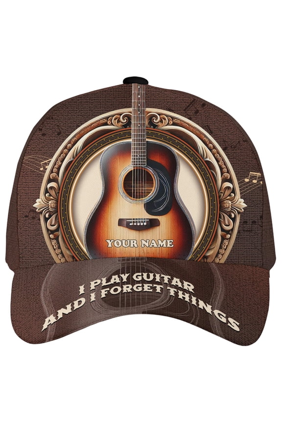 Personalized Name Guitar Lovers Classic Baseball Cap Multicolor, Custom Guitar Cap