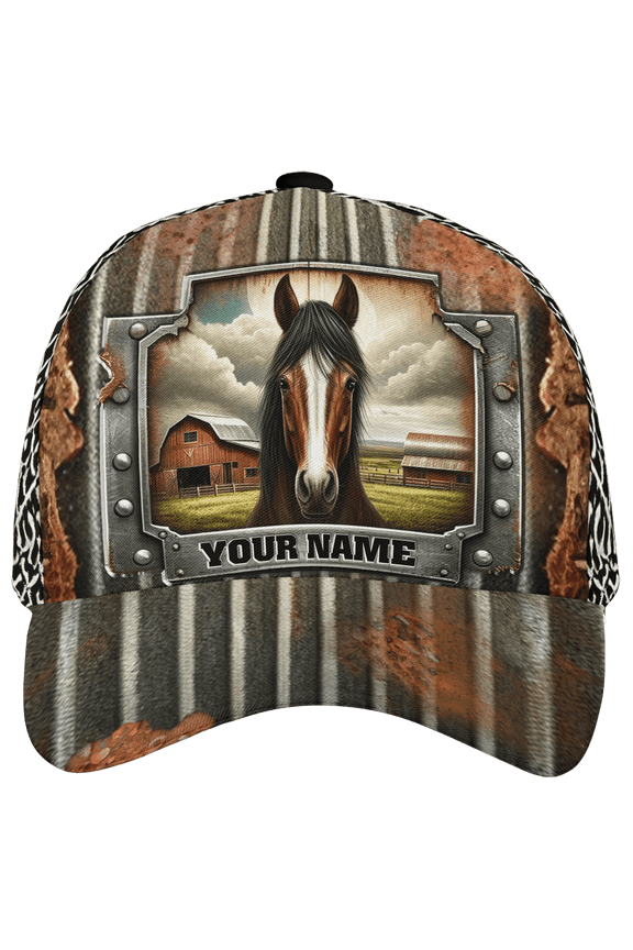 Personalized Name Horses Beauty Classic Baseball Cap One Size Multicolor
