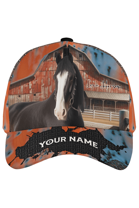 Personalized Name Horses Beauty Classic Baseball Cap One Size Multicolor
