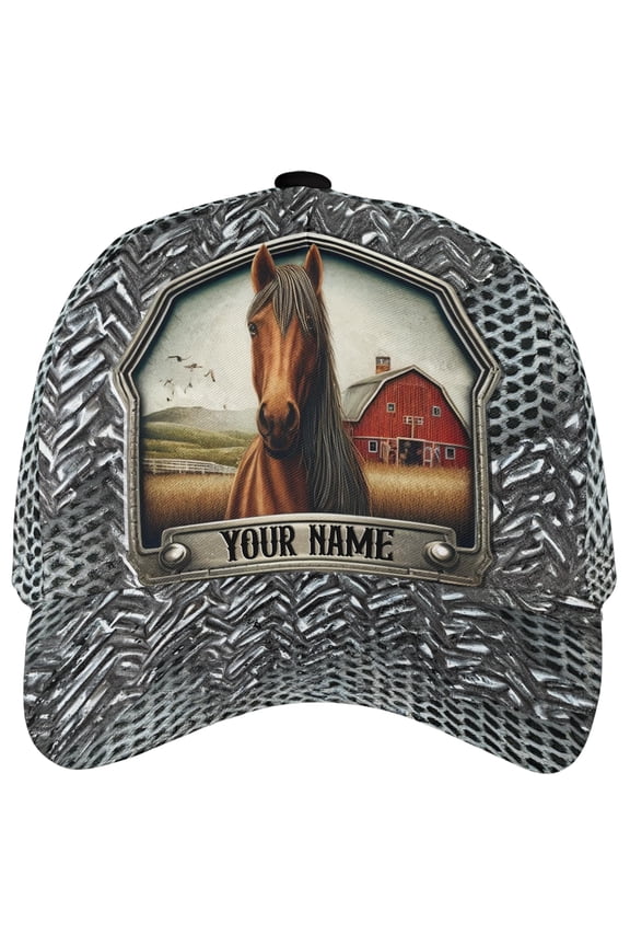 Personalized Name Horses Beauty Classic Baseball Cap One Size Multicolor