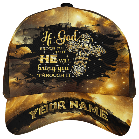 Lotusprinthandmade Personalized Name Jesus God Christian Classic Baseball Cap One Size Multicolor