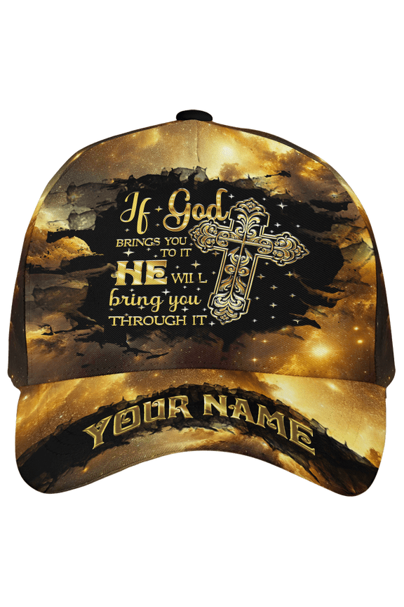 Personalized Name Jesus God Christian Classic Baseball Cap One Size Multicolor