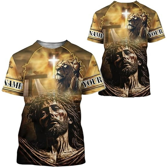 Lotusprinthandmade Personalized Name Knight Templar A Child Of God A Man Of Faith A Warrior Of Christ Unisex T-shirt 3D S-5XL Multicolor