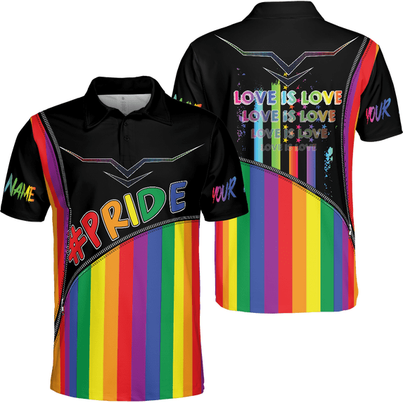 Lotusprinthandmade Personalized Name LGBT Polo Shirt (Lightweight) S-5XL Multicolor