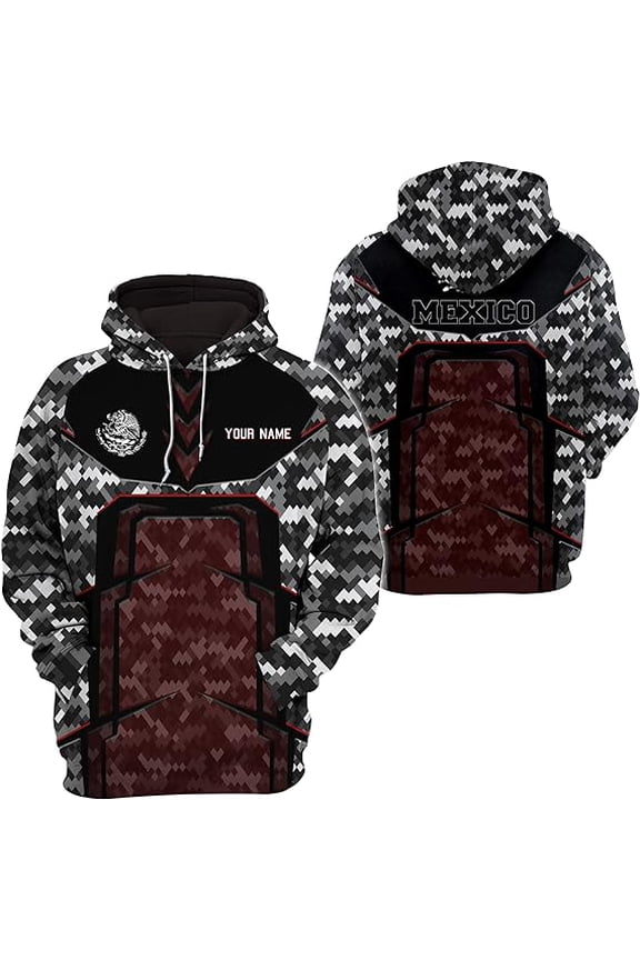 Personalized Name Mexican Pride Hoodie 3D (Lightweight) S-5XL Multicolor