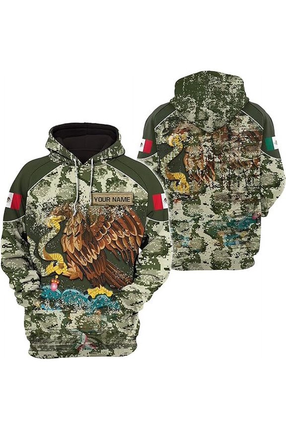 Personalized Name Mexican Pride Hoodie 3D (Lightweight) S-5XL Multicolor