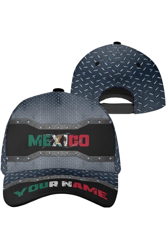 Personalized Name Mexico Eagle Classic Baseball Cap Multicolor, Mexican Cap