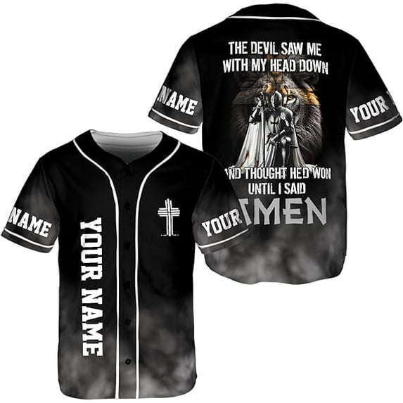 Lotusprinthandmade Personalized Name Normal Isn't Coming Back but Jesus is Cross Christian Unisex Baseball Jersey XS-5XL Multicolor