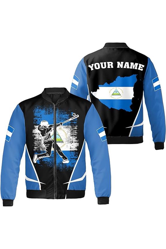 Personalized Name & Number Nicaragua Pride All-over Print Bomber Jacket S-5XL Multicolor
