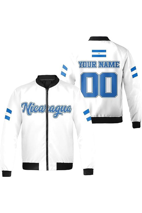 Personalized Name & Number Nicaragua Pride All-over Print Bomber Jacket S-5XL Multicolor