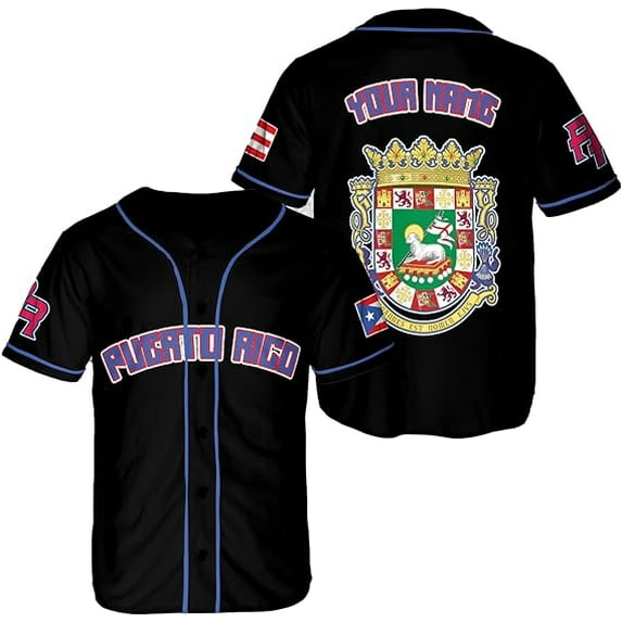 Lotusprinthandmade Personalized Name & Number Sports Puerto Rico Baseball Jersey XS-5XL Multicolor