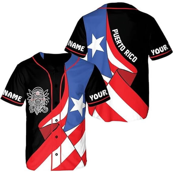 Lotusprinthandmade Personalized Name & Number Sports Puerto Rico Baseball Jersey XS-5XL Multicolor