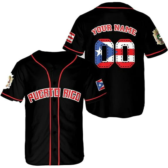 Lotusprinthandmade Personalized Name & Number Sports Puerto Rico Baseball Jersey XS-5XL Multicolor