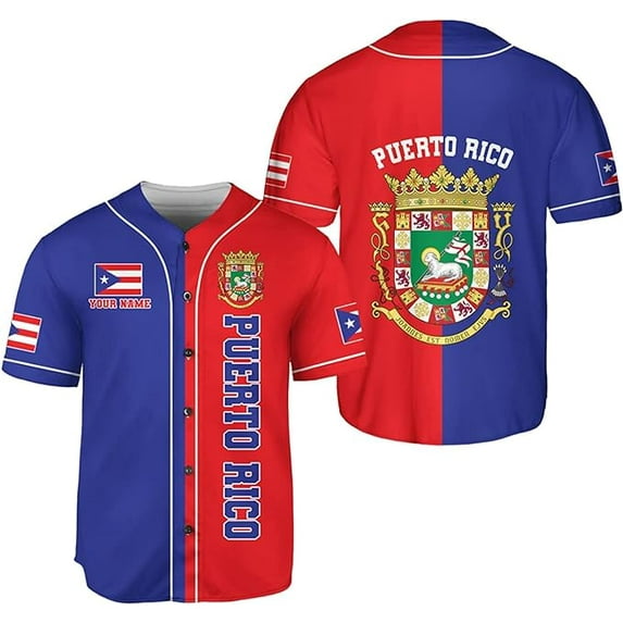 Lotusprinthandmade Personalized Name & Number Sports Puerto Rico Baseball Jersey XS-5XL Multicolor