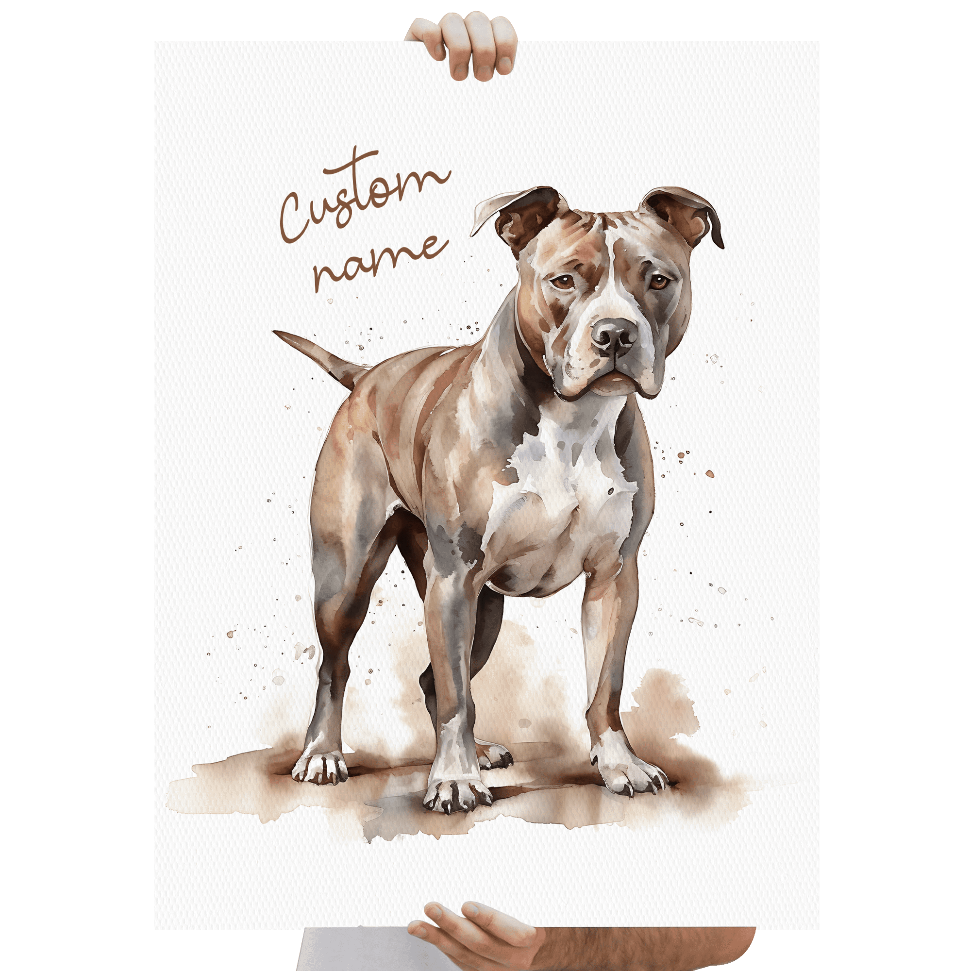 Lotusprinthandmade Personalized Name Pit Bull Gift for Dogs and