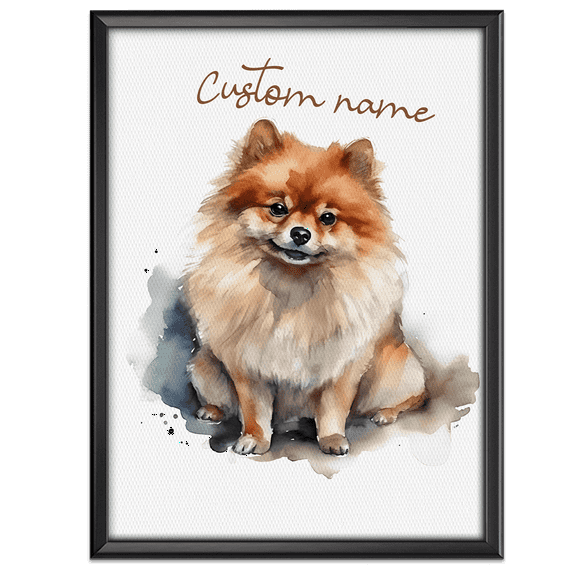Lotusprinthandmade Personalized Name Pomeranian Gift for Dogs and Dog Lovers Watercolor style Canvas 1.5in 24" x 16"