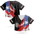 thumbnail image 1 of Lotusprinthandmade Personalized Name Puerto Rico Crop Top Baseball Jersey for Women XS-XL Multicolor, 1 of 5