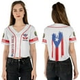 thumbnail image 1 of Lotusprinthandmade Personalized Name Puerto Rico Crop Top Baseball Jersey for Women XS-XL Multicolor, 1 of 5