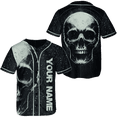 thumbnail image 1 of Lotusprinthandmade Personalized Name Skull Baseball Jersey XS-5XL Multicolor, Skull Jersey for Men, 1 of 3