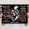 thumbnail image 1 of Lotusprinthandmade Personalized Name Skull Couple We're A Team I Choose You Poster 32" x 48", 1 of 5