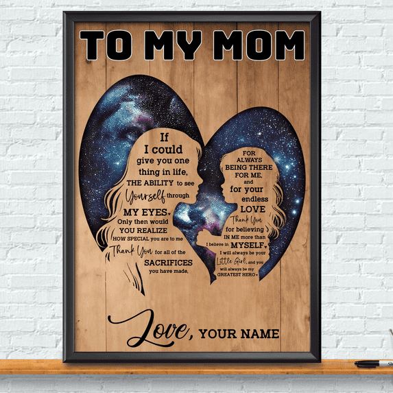 Lotusprinthandmade Personalized Name To My Mom From Daughter Canvas 1.5in 18" x 12"