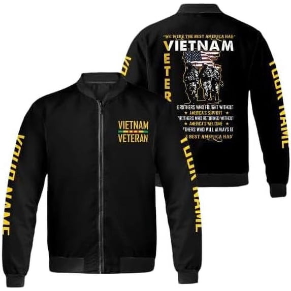 Lotusprinthandmade Personalized Name Veteran All-over Print Bomber Jacket S-5XL Multicolor