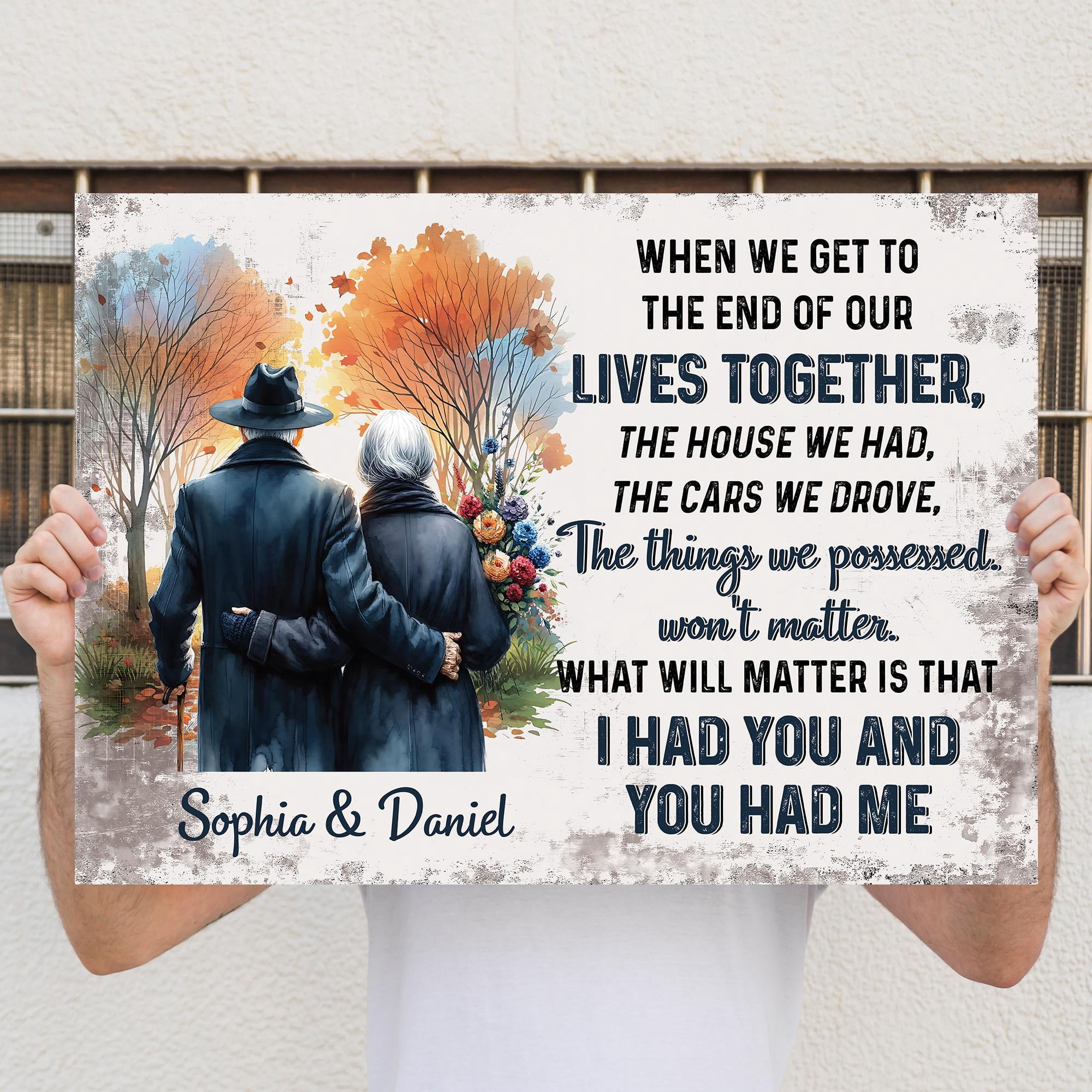 VIOFLOW Targa In Metallo Vintage Con Frase "When We Get To The End Of Our Lives Together" - 20x30 Cm