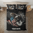 thumbnail image 1 of Lotusprinthandmade Personalized Patriotic America Flag Eagle Bedding Set, Multicolor, 68x88, 1 of 3