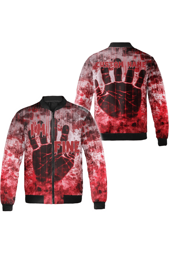 Personalized Funny Halloween I'm Fine All-over Print Bomber Jacket S-5XL Multicolor (S)