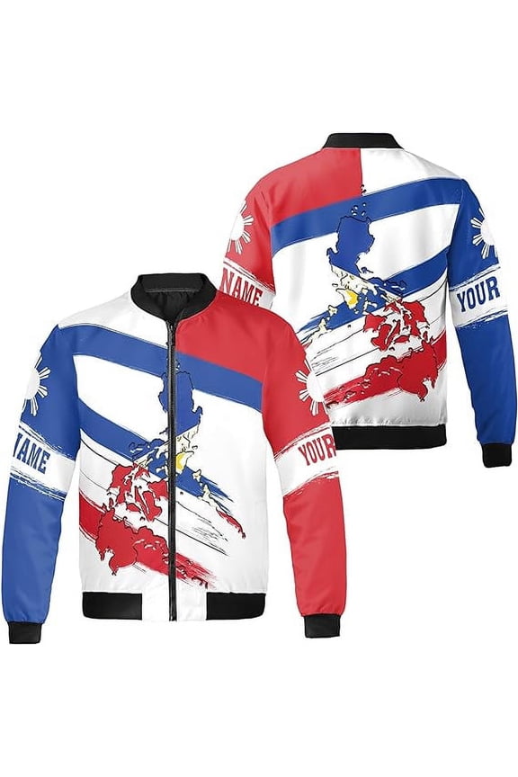 Personalized Philippines Flag All-over Print Bomber Jacket S-5XL Multicolor